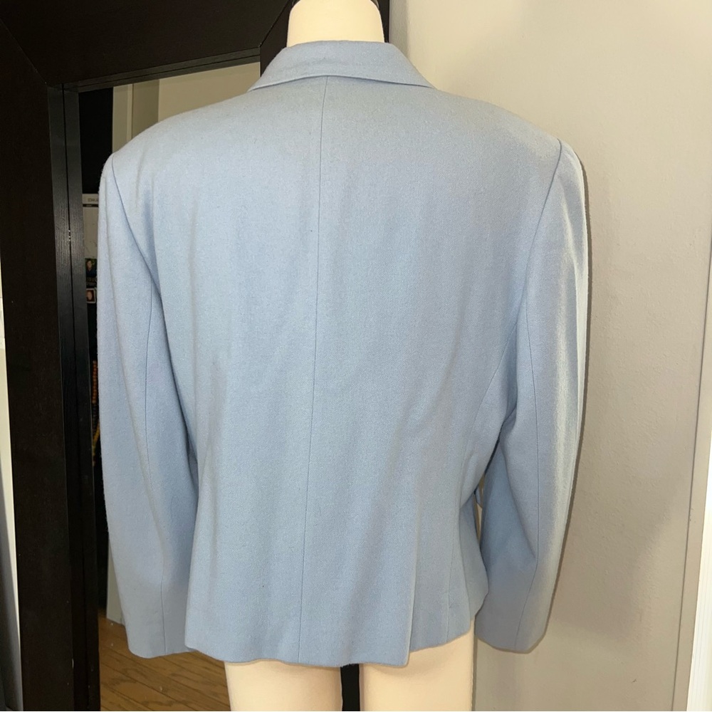 Pendleton Light Blue Wool Blazer – Size 14, Lined with 3-Button Closure - Picture 4 of 11